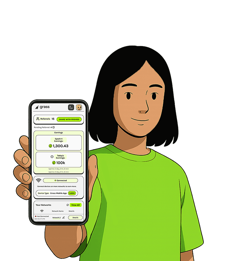 Download Grass app and sign up with referral code for 5000 bonus points